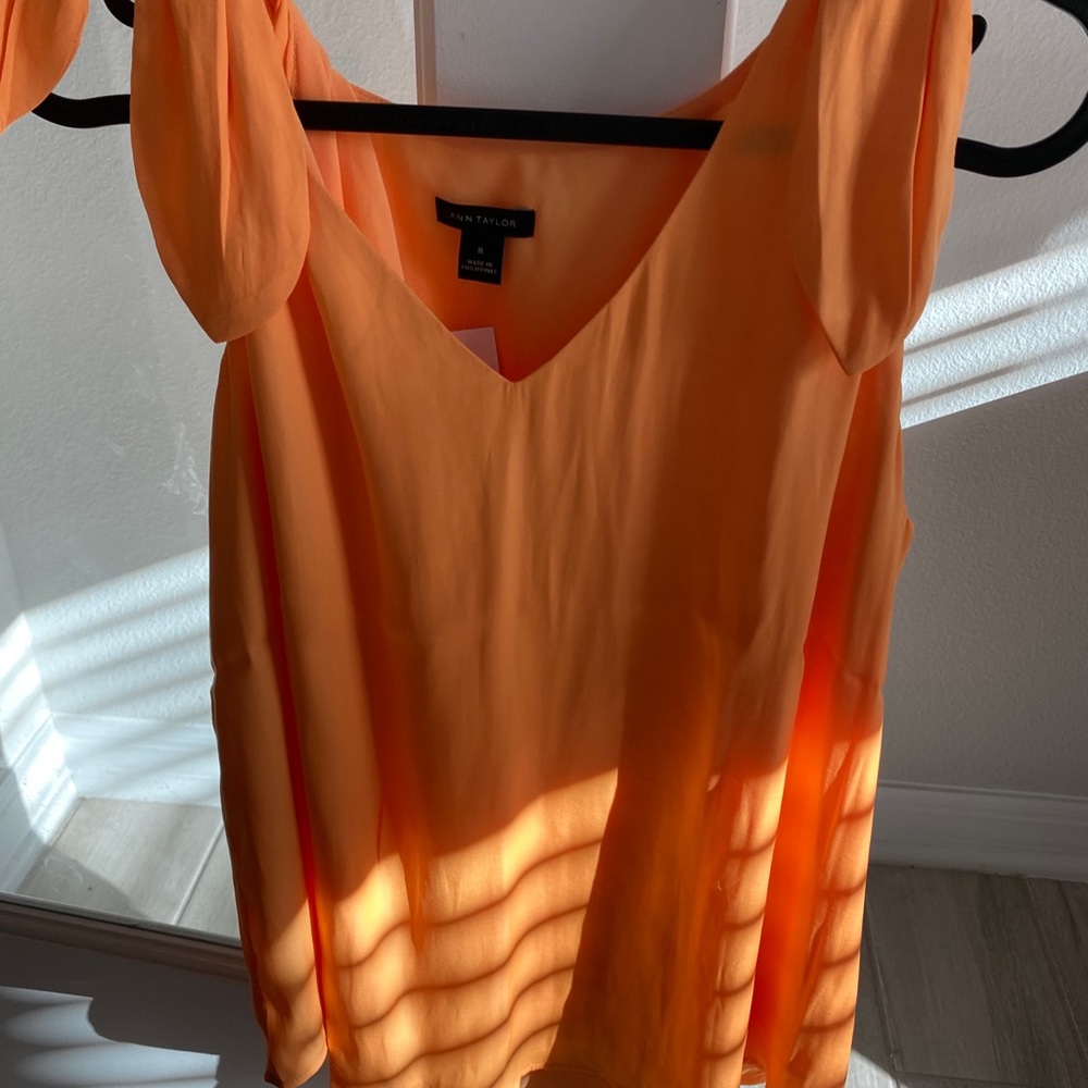 Ann Taylor Orange tie top